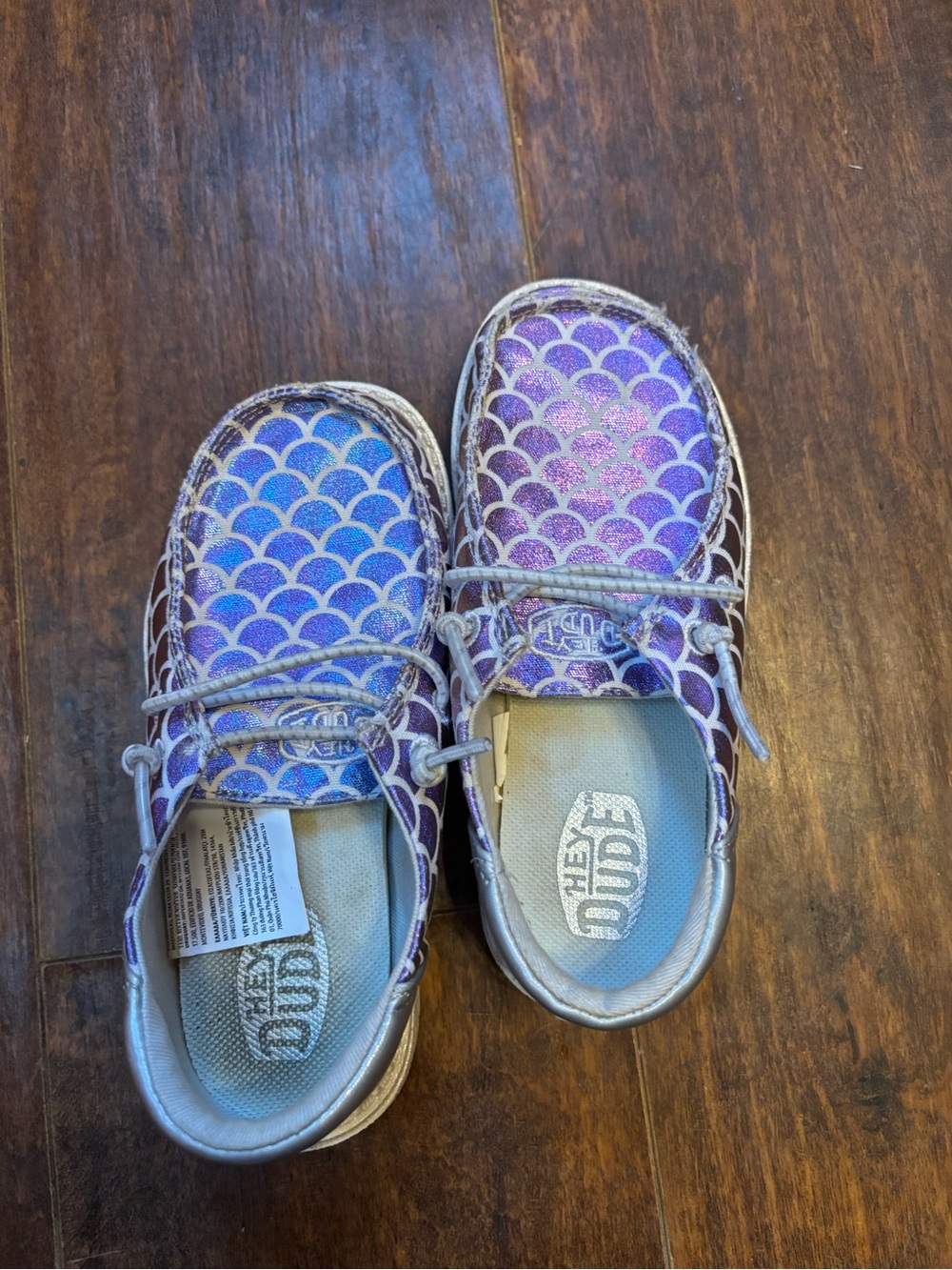 Hey Dude Kids Sparkle Mermaid Moccasins in Purple and Blue